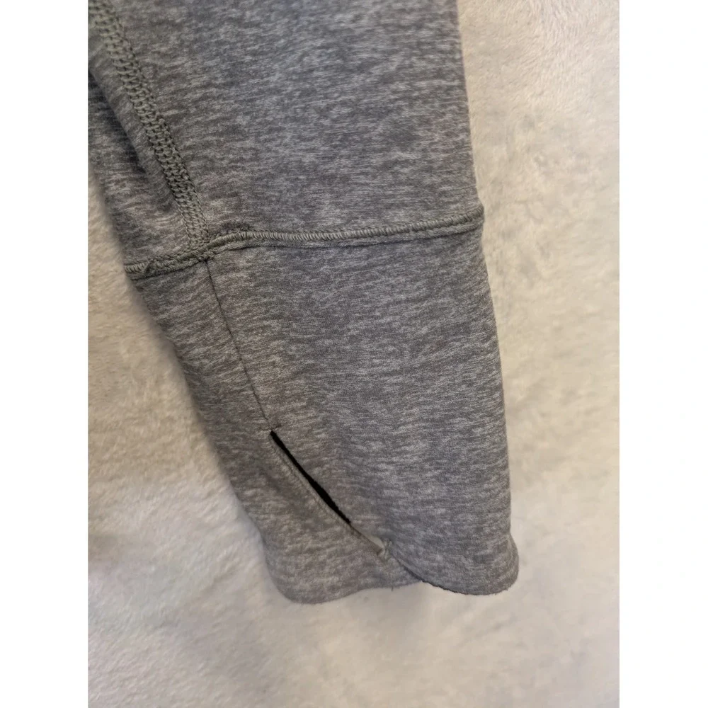 Lululemon Turtleneck Pullover Women\'s 12 Gray Heathered Thumbhole‎